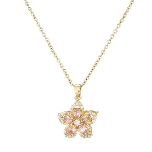 ZIBUYU® Flower Necklace for Women Gold Dainty Fidget Necklace ZIBUYU® Flower Necklace for Women Gold Dainty Fidget Necklace